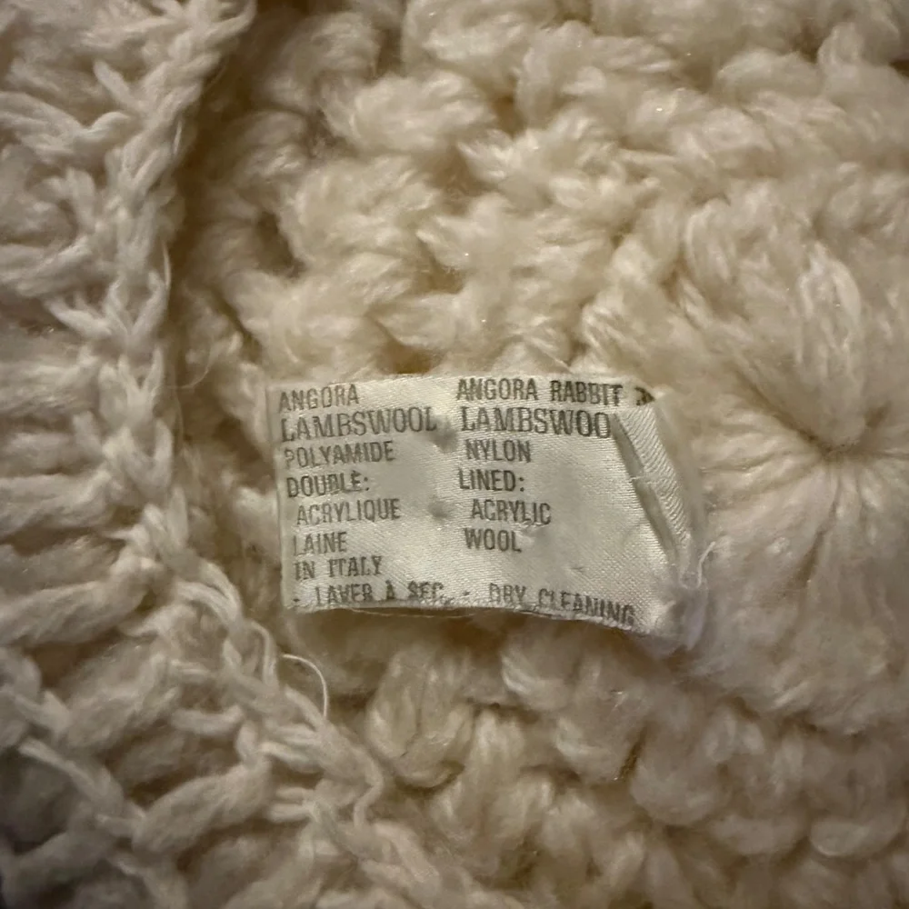 Bonwit Teller Angora White Crocheted Beret Beanie Tam - Picture 10 of 12